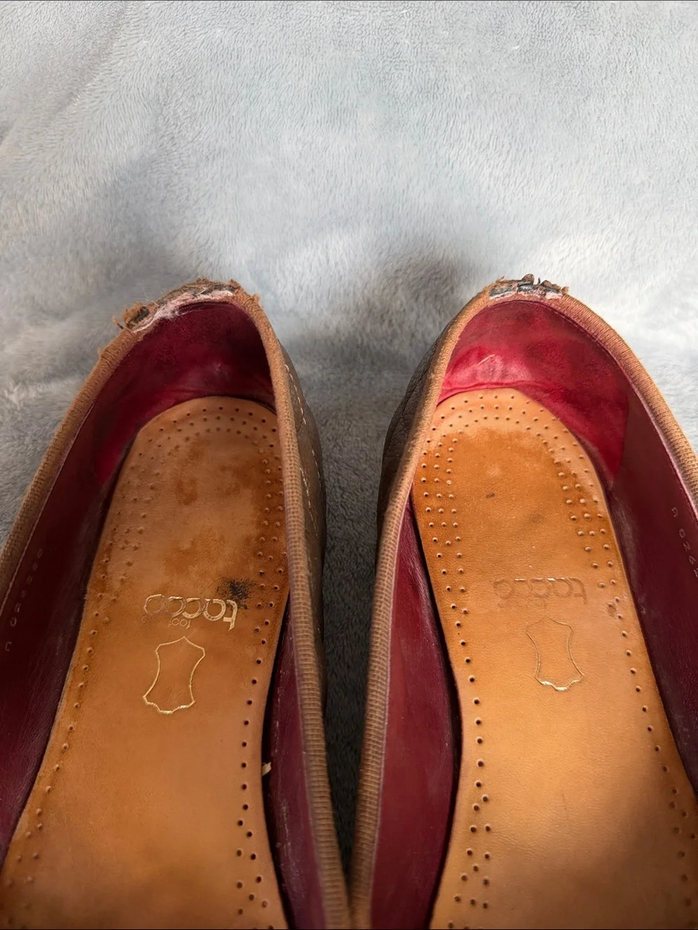 CHANEL Brown Leather Ballet Flats